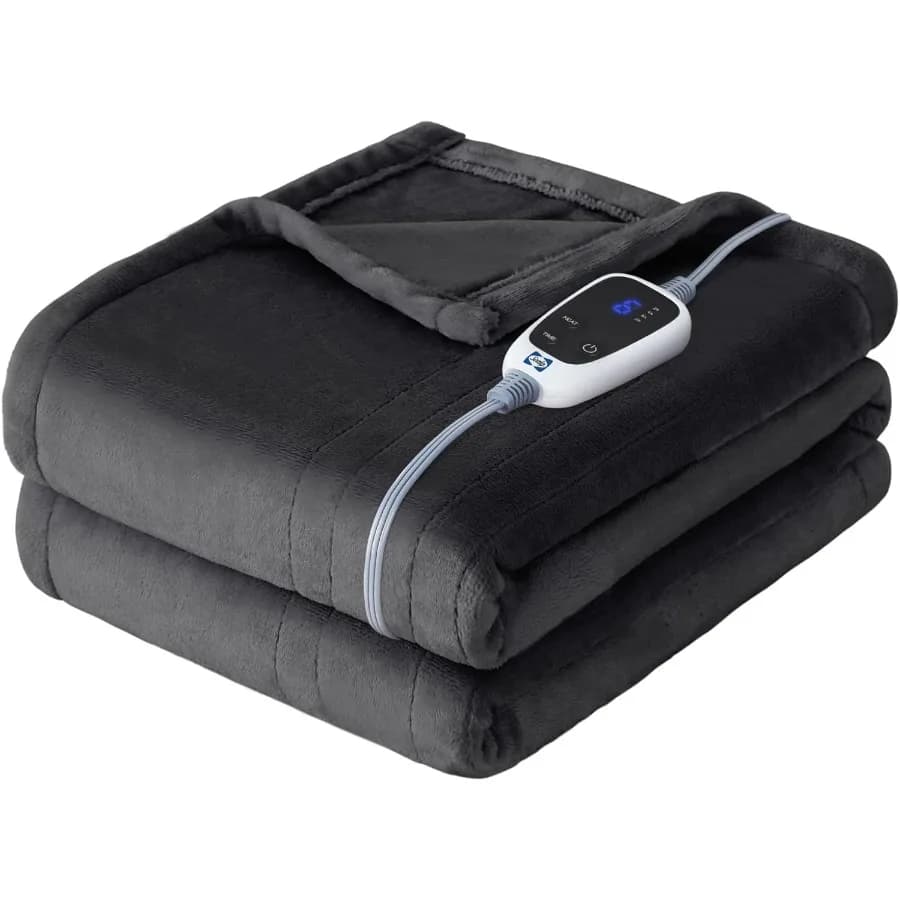 Coperta riscaldata Coperta elettrica in flanella con 6 impostazioni di riscaldamento e spegnimento automatico di 2-10 ore Riscaldamento rapido e certificato ETL