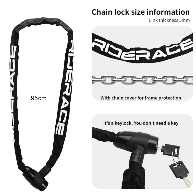 Lucchetto a Catena Antifurto Esteso Anti-Sfondamento e Anti-Taglio Idraulico per Biciclette, Moto, Auto, Batterie Elettriche