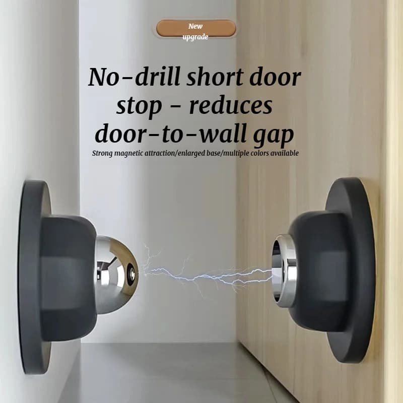 Short, Non Perforated Door Stopper For Rear Door Collision, Strong Magnetic Suction For Household Use, Office Door Collision