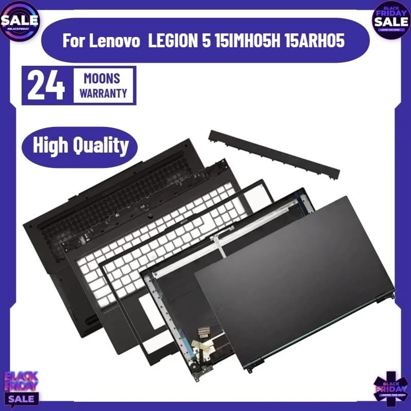 For Lenovo LEGION 5 15IMH05H 15ARH05 LCD Back Cover Front Bezel Hinges Palmrest Bottom Case Hinge Cover
