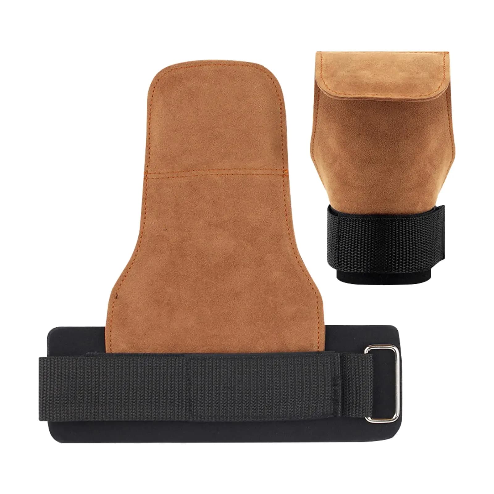 Bovine Leather Gym Gloves Grips Palm Protective Palm Guard Weight Belt Lifting Bearings Fitness Lifting Weightlift Gymnastics