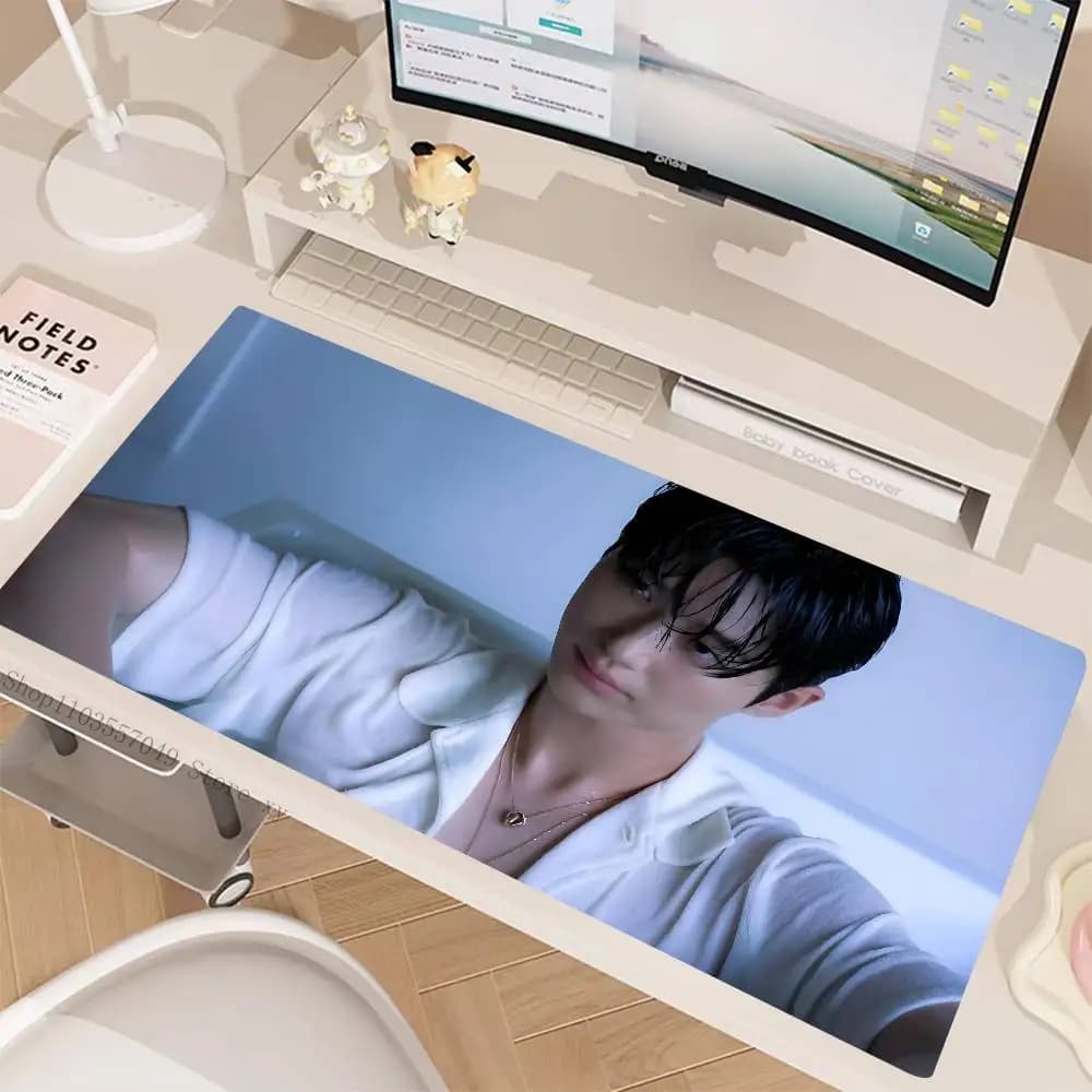 Korean Actor Byeon Woo-Seok Mouse Pad Large Gaming Keyboard Mat LockEdge Rubber Computer Office Accessories