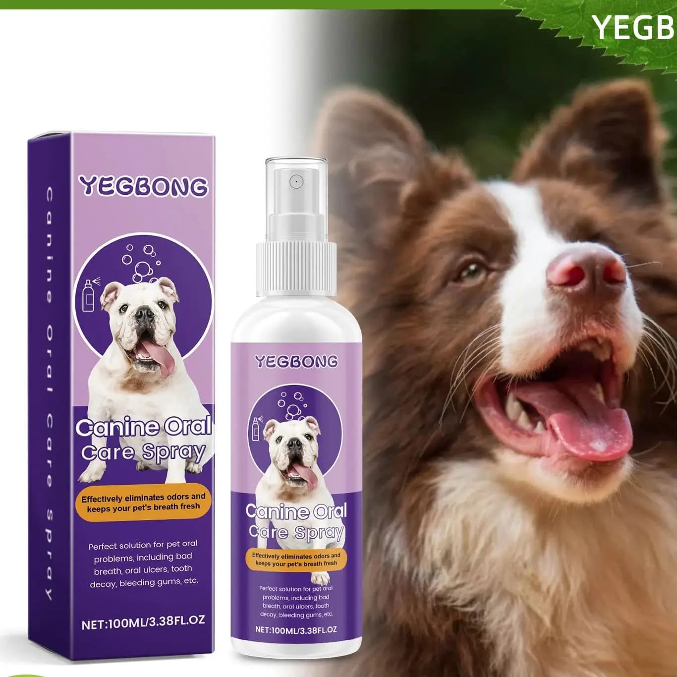 Spray per l'igiene orale degli animali domestici, sbianca i denti rimuove le macchie, l'alito fresco, combatte l'alitosi malattie delle gengive