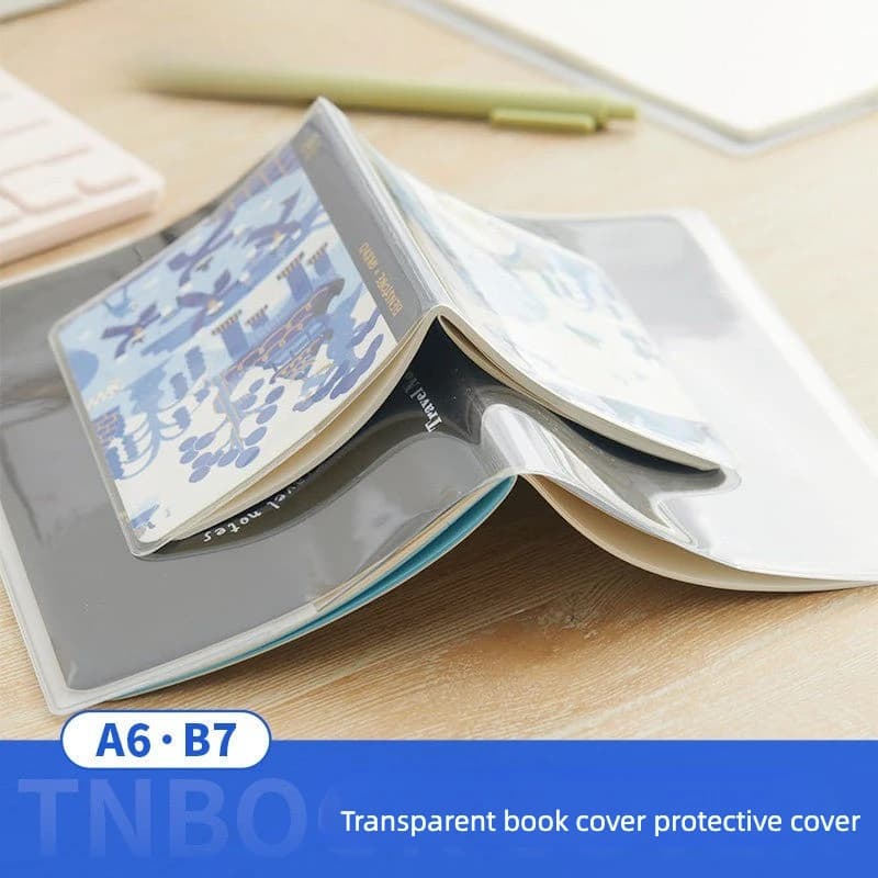 Copertina Impermeabile in PVC Trasparente per Passaporto e Taccuino da Viaggio con Porta Carte, Protezione per Diario