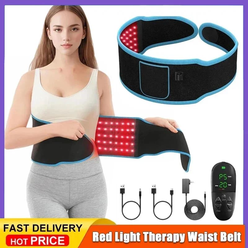 Cintura Terapeutica a LED con Luce Rossa e Infrarossa 850nm 660nm, Fascia Dimagrante per Viso e Vita, Dispositivo di Bellezza per Tutto il Corpo, Brucia Grassi