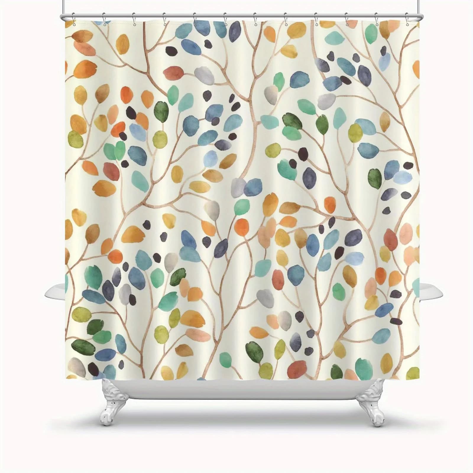 Una tenda da doccia stravagante ad acquerello: porta un tocco di bellezza della natura nel tuo bagno con questo design delizioso caratterizzato