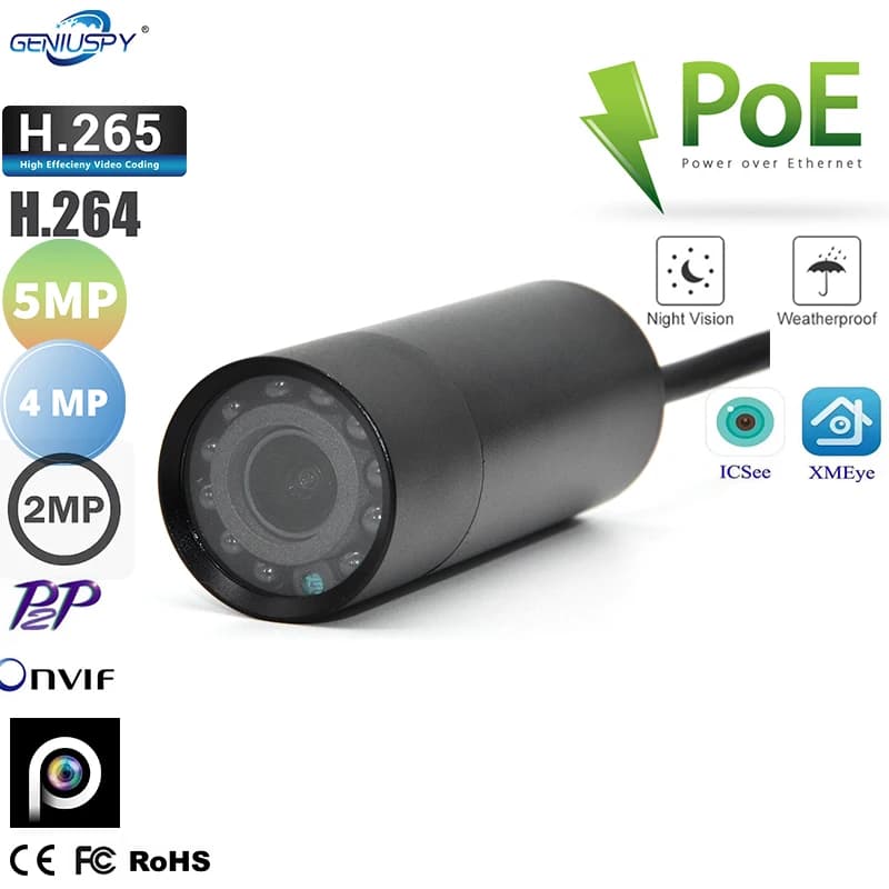 940nm IR 5MP 4MP 2MP POE Lux POE waterproof surveillance network Onvif P2P Web Micro Bullet Mini IP camera mines industrial use