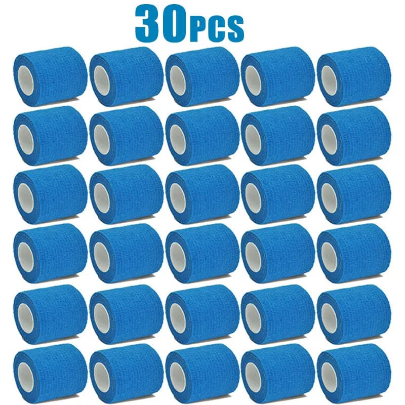 3-30 Pezzi Benda Elastica Adesiva Sportiva Blu Chiaro, Nastro Elastoplast per Supporto Ginocchio, Dita, Caviglia, Palmo, Spalla