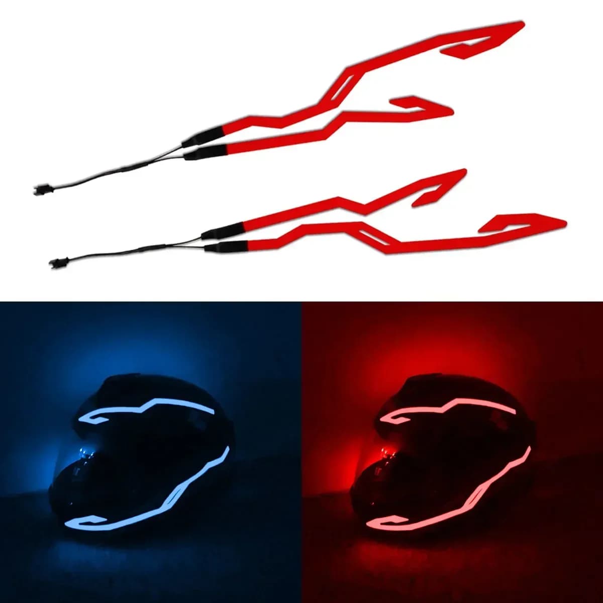 Striscia LED EL Adesiva per Casco, Luce per Casco Moto, Accessori per Guida Notturna, Luce Fredda LED Impermeabile