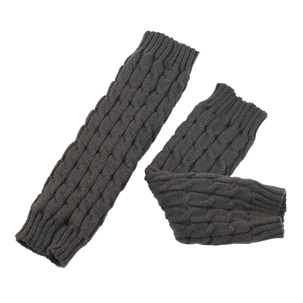 Y2k Knitting Women Leg Warmers Knee High Twist Pattern Pile Long Socks Thicken Warm Fleece-Lined Winter Boot Socks Ankle Warmer