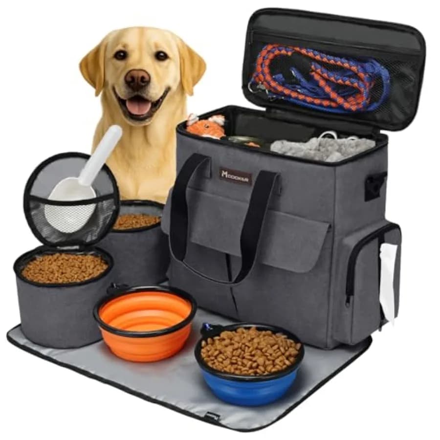 Borsa da Viaggio per Animali Domestici Approvata dalle Compagnie Aeree, Set da Viaggio per Cani e Gatti, Organizer Multifunzione con Tasche Multiple