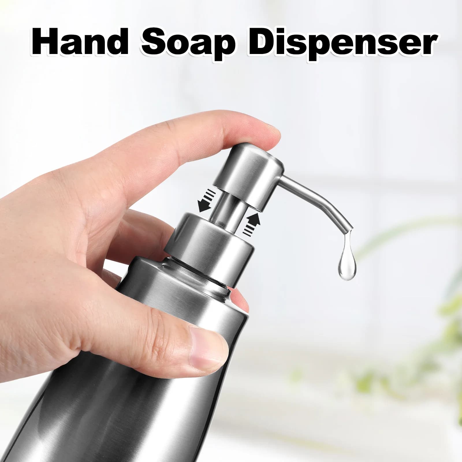 Dispenser di sapone in acciaio inossidabile per cucina, bagno, doccia, lozione, liquido, lavaggio a mano, lavaggio del corpo, design moderno ricaricabile