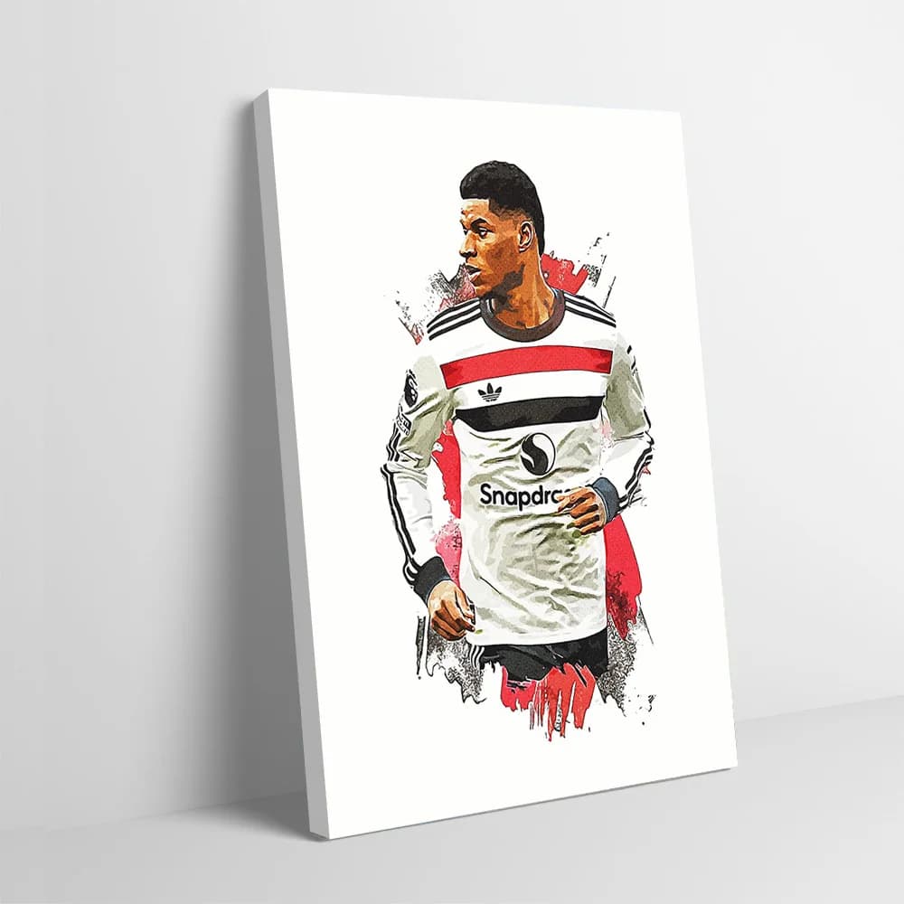 Artistic Poster by Marcus Rashford Customizable, Printing on Canvas, Wall Decoration, Gift for Living, Furniture Wall