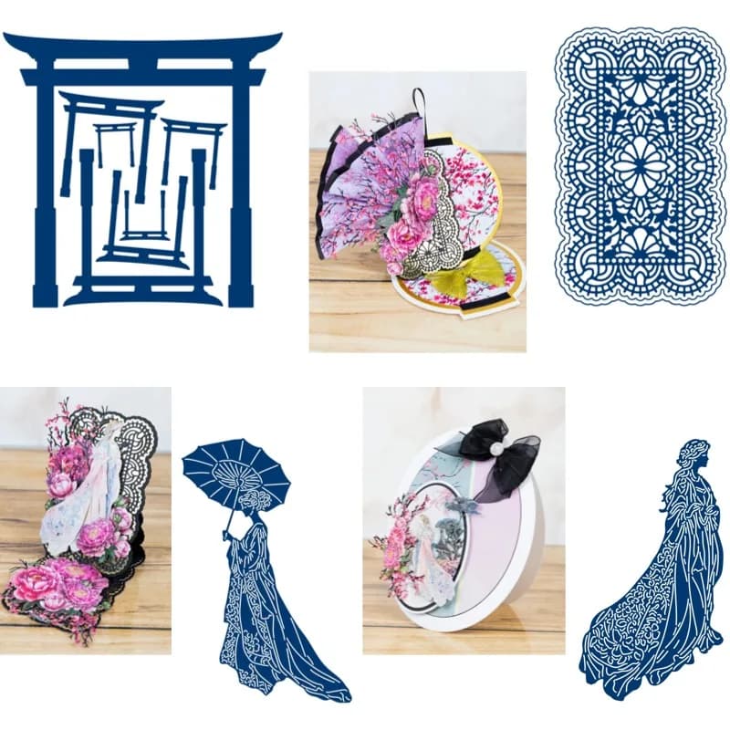 Fustella per taglio metallo Donna con abito lungo, Slimline Essentials, per Scrapbooking e Stencil per biglietti fai da te