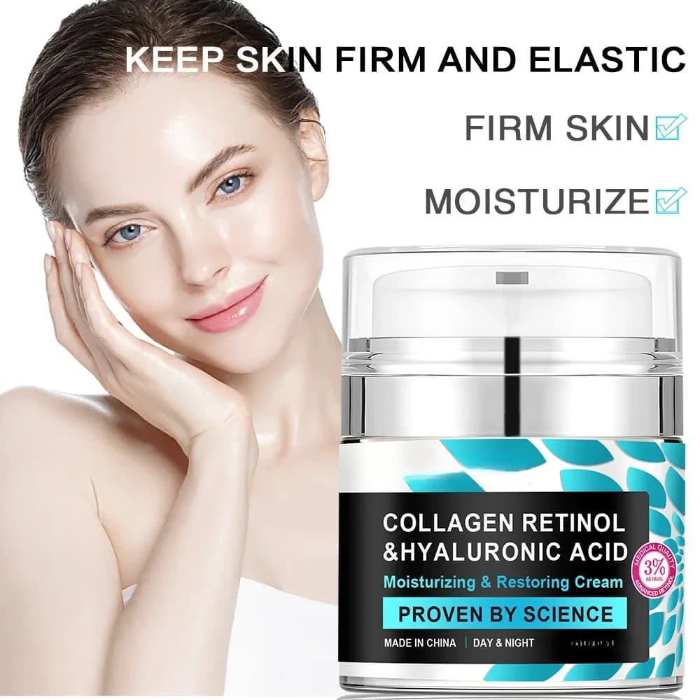 Acido ialuronico Collagene Retinolo Crema per il viso Dissolvenza Linee sottili Idratante Lifting Rassodante Vitamina C Creme sbiancanti per il viso