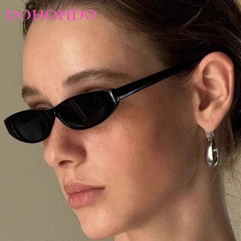 Occhiali da Sole Vintage Trendy con Montatura Ovale Piccola per Donna, Occhiali da Sole di Lusso Firmati per Uomo, Occhiali da Viaggio e Guida Unisex UV400