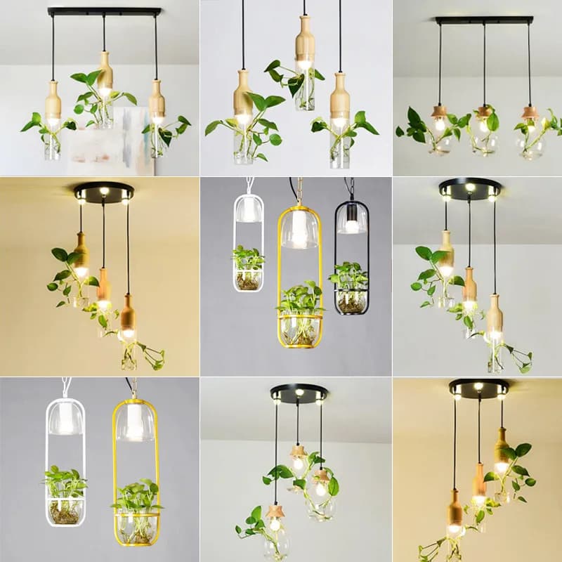 Lampade a sospensione per piante per ristorante Cafe lampada a sospensione decorazione lampadari a soffitto moderna illuminazione nordica in legno Business