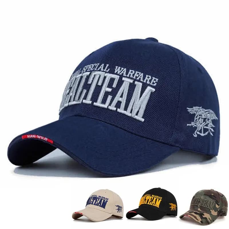 SEALTEAM Berretti da baseball con ricamo a lettera Cappelli casual regolabili per esterni primaverili e autunnali Cappello per protezione solare