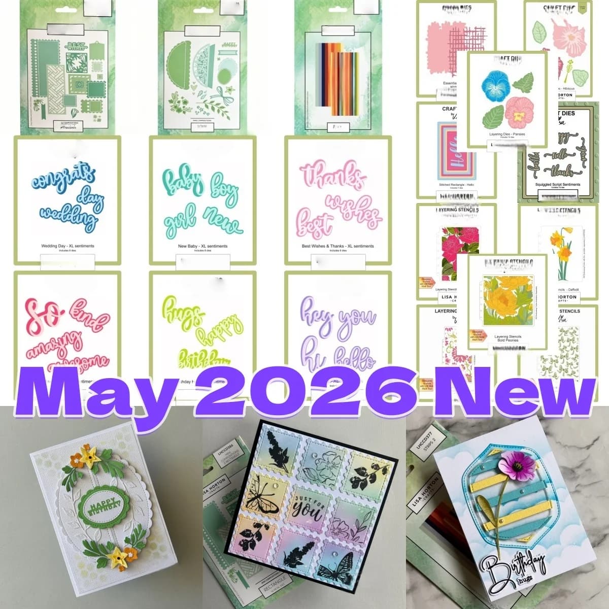 May 2026 New Flower Window Frame Birthday Metal Cutting Dies for DIY Scrapbook Diary Decoration Embossing Cut Template Album