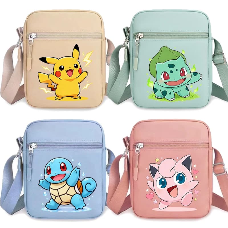 Borsa a tracolla in nylon Pokémon con stampa Pikachu, alla moda, per uomo e donna, portatile, da pendolarismo, regalo