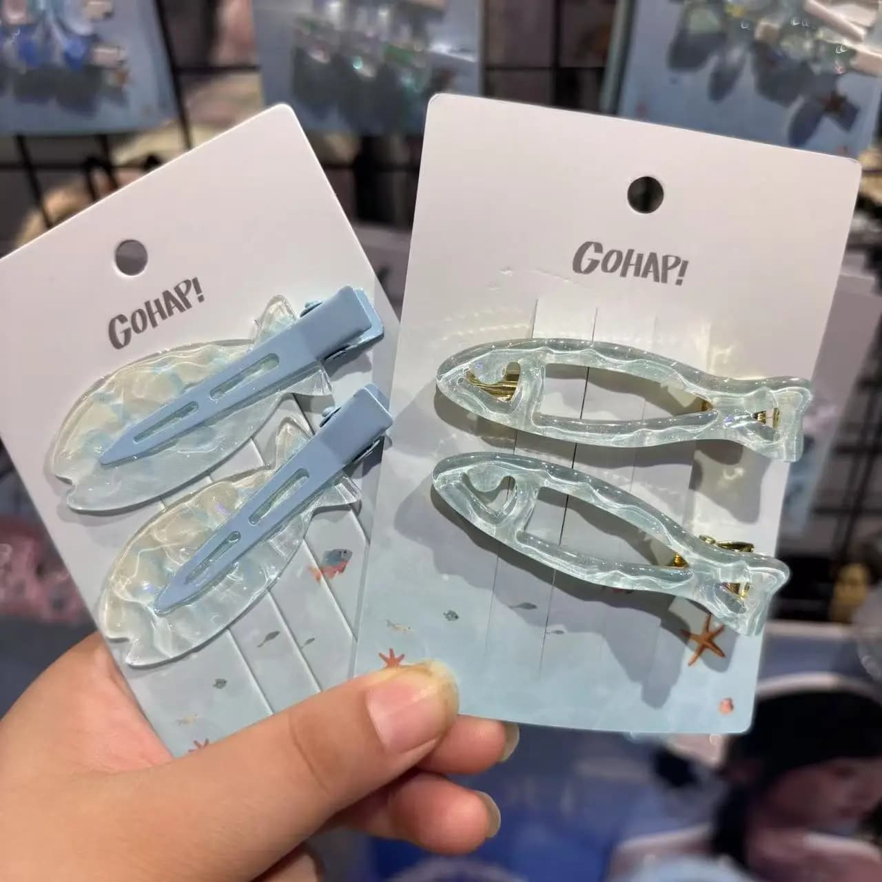 2 Pezzi Fermagli per Capelli a Forma di Pesce Carini per Donne, Mollette in Acrilico Stile Oceano Senza Pieghe per Ragazze, Accessorio Gioiello Estivo Quotidiano