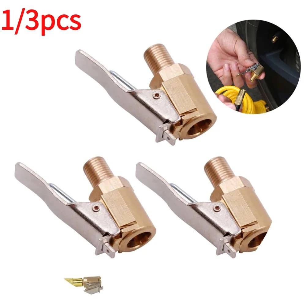 Adattatore per Pompa Pneumatici Auto 1/3 Pezzi, Connettore Rapido Gonfiabile per Gonfiaggio Pneumatici, Clip di Conversione Veloce