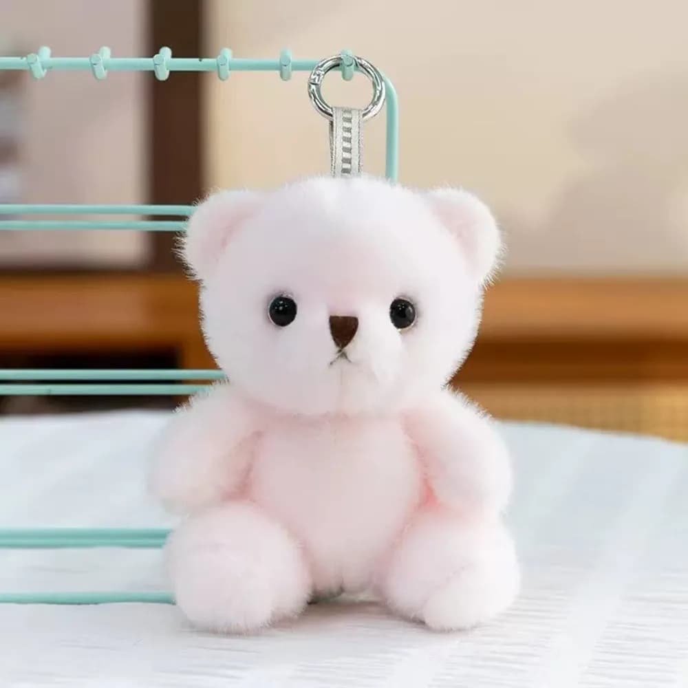 Portachiavi in Peluche a Forma di Orsetto in Cotone PP, Orsetto Realistico Imbottito, Ornamenti in Peluche, Orsetto Kawaii da 15 cm, Giocattolo in Peluche