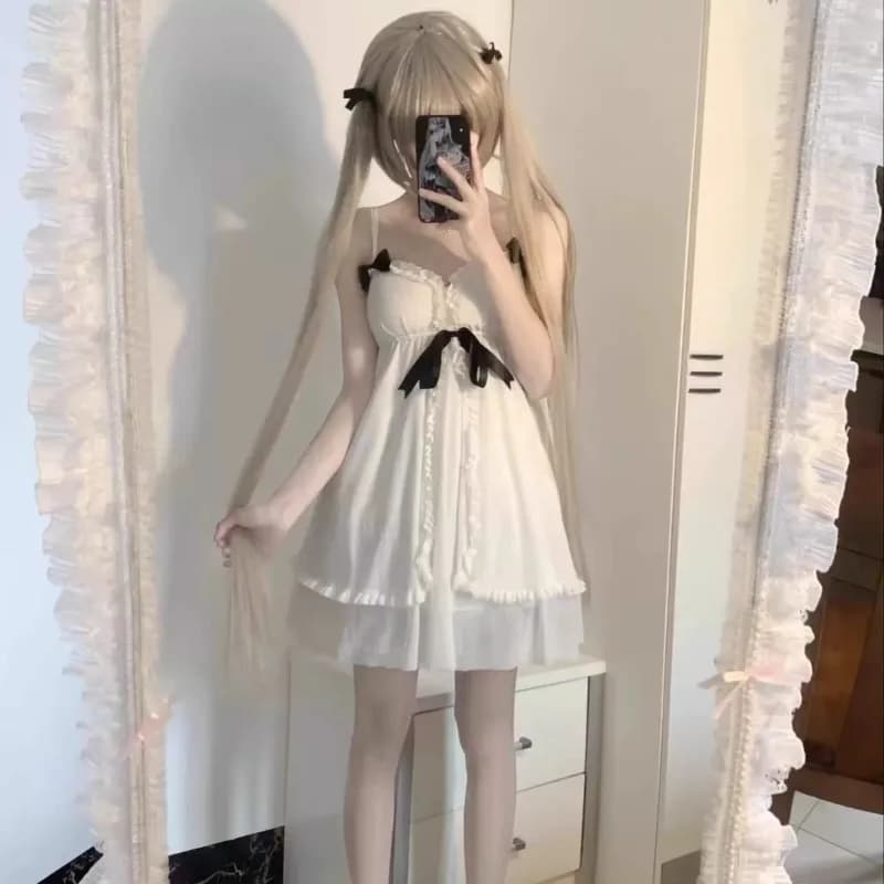 Anime Kasugano Sora Cosplay Dress with White Straps Cute pajamas Role play Dress Nightwear for women Halloween theme party