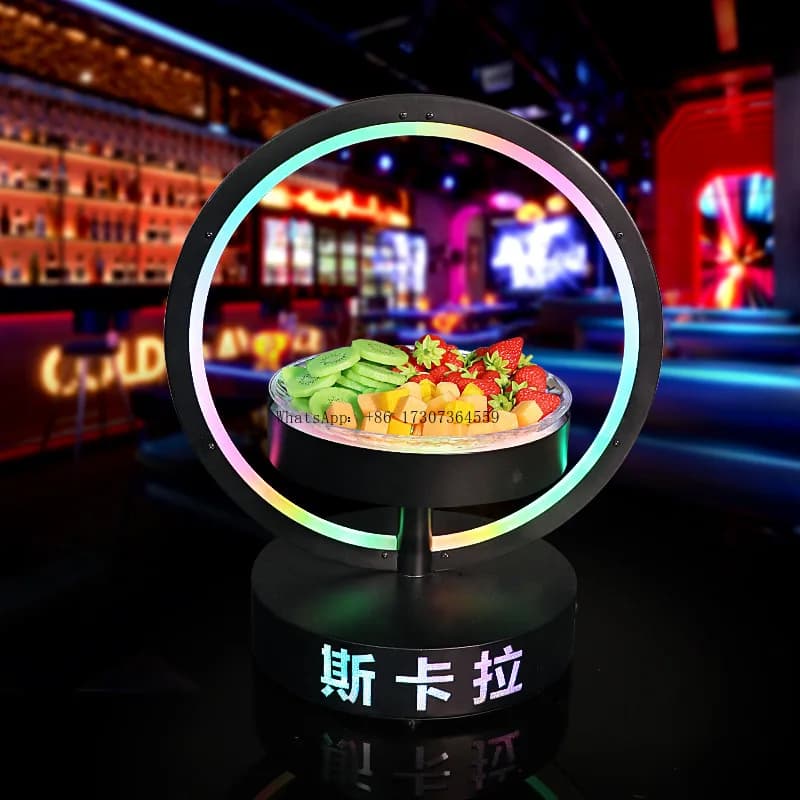 Bar Luminoso Singolo Strato Piatto di Frutta Rotondo Musica Elettronica KTV Cerchio Creativo Piatto di Frutta Piatto Snack Snack Frutta Secca Plat