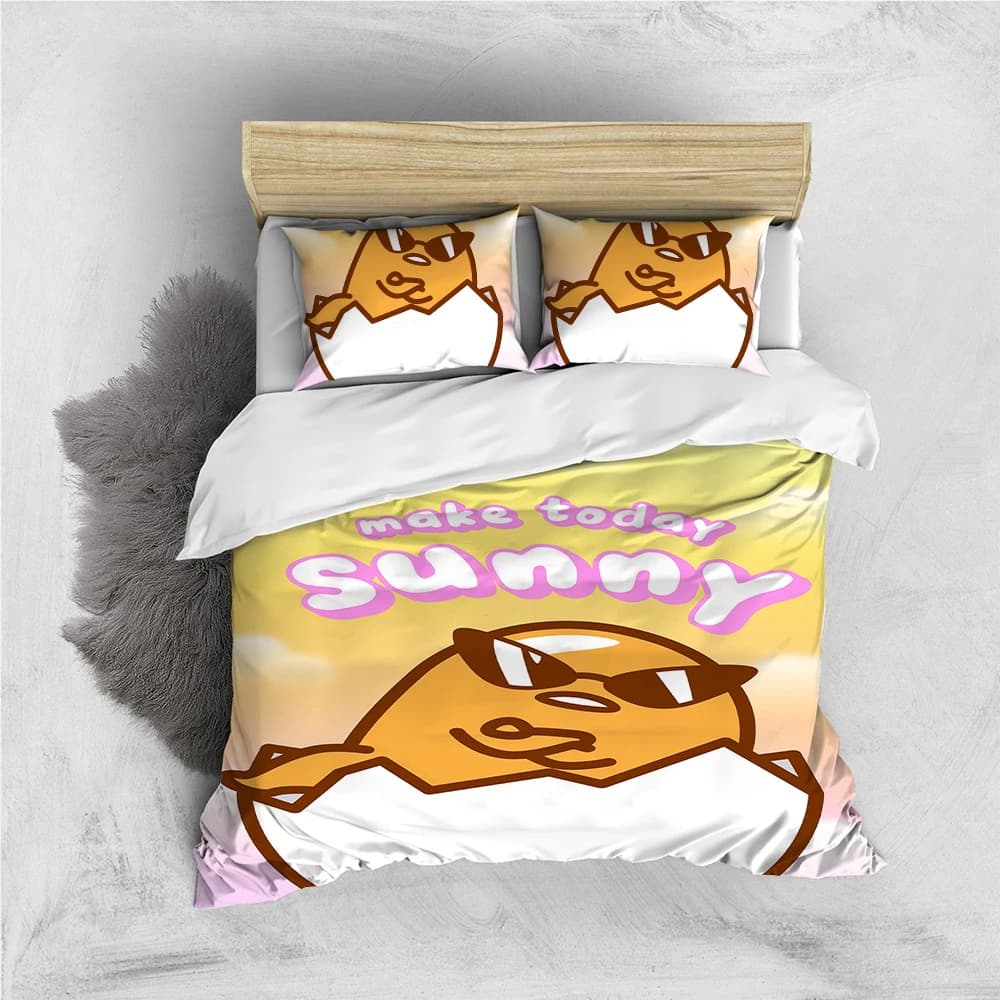 Set Copripiumino G-GUDETAMA alla Moda, Biancheria da Letto in Morbido Cotone, Set 3 Pezzi per Casa e Dormitorio Studentesco, Idea Regalo