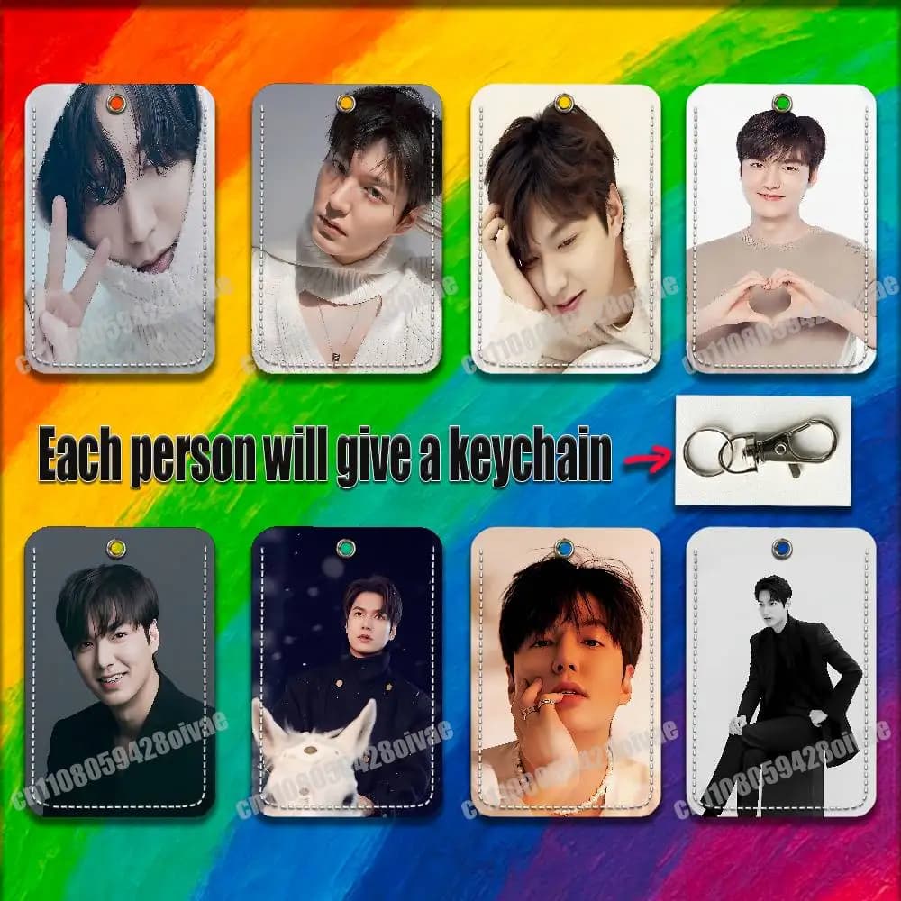 Attore L-Lee Min Ho per clip identificative Borsa per banca di credito Bus Porta carte di pasti Cover Tasca Decorazione Portachiavi