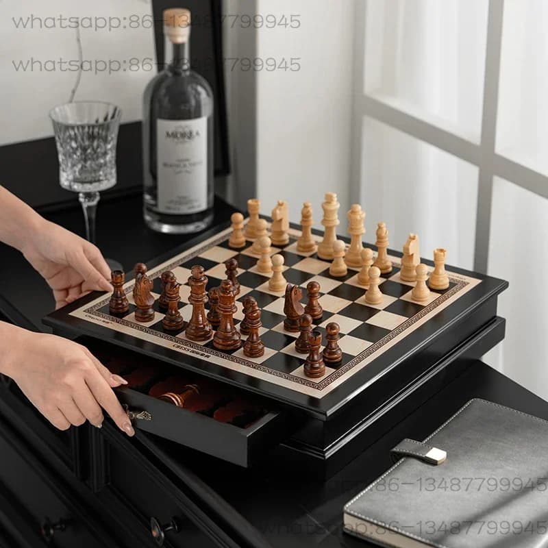 Solid Wood Chess High-end Chess Game Special Set Children's Primary School Drawer Model Chess Board