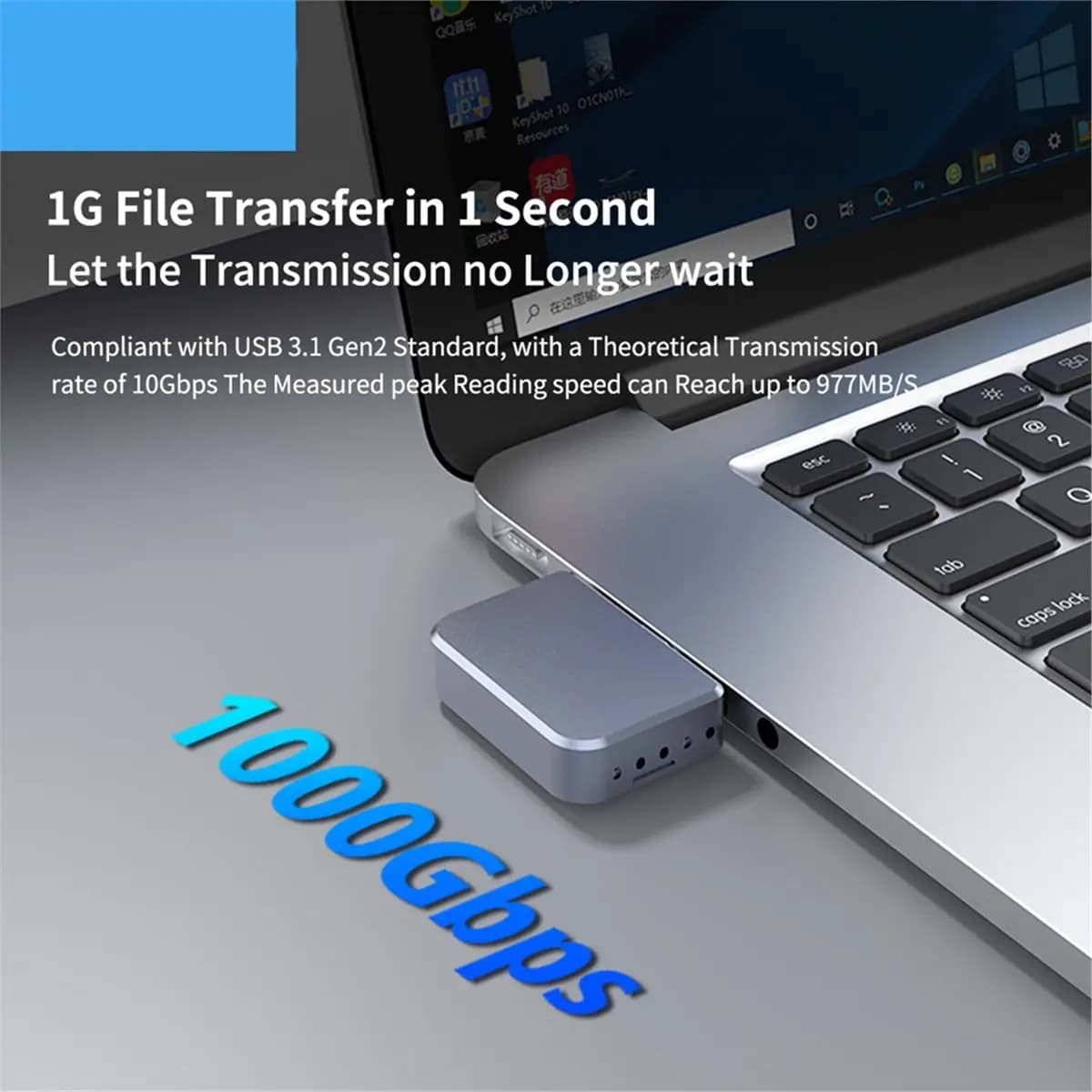 AA80 2230 Type-C USB M.2 NVMe SSD Enclosure Direct Plug Design Portable External /PC/