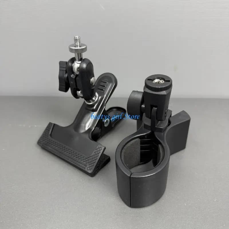 C7AB Supporto con morsetto in plastica e metallo con apertura da 60 mm per microfoni, asciugacapelli e strumenti