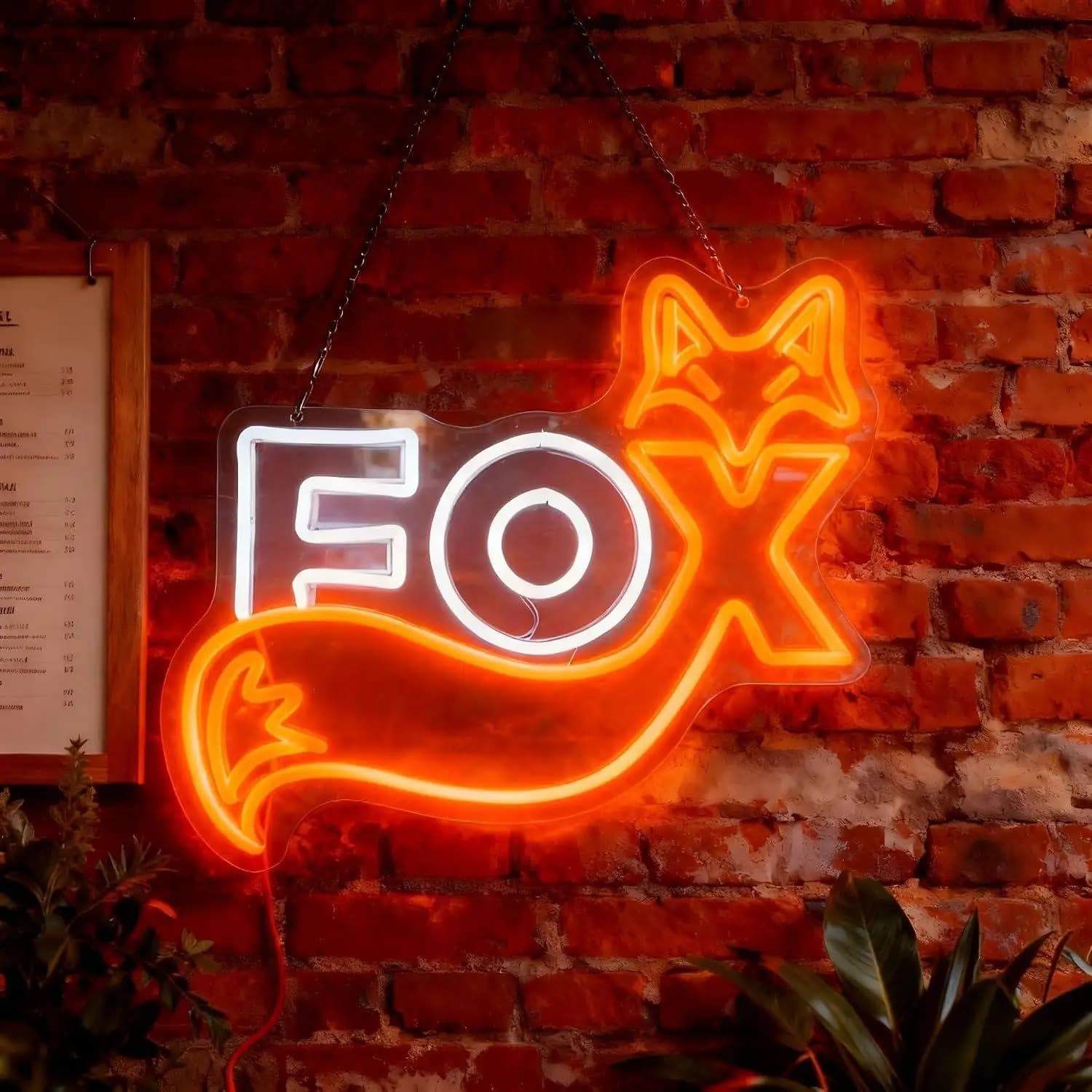 Fox Neon Sign USB Dimmable LED Lights For Kids Room Game Room Home Bar Animal Themed Party Wall Art Decor Gifts Night Light