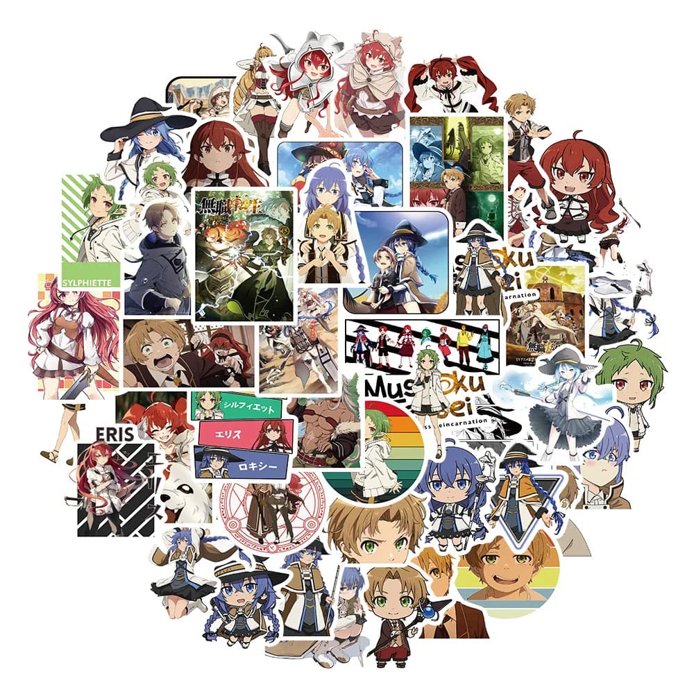 50 Pz Mushoku Tensei Anime Adesivi Carino Rudeus Greyrat Adesivo Laptop Scrapbooking Bagagli Muro Del Fumetto Graffiti Decal
