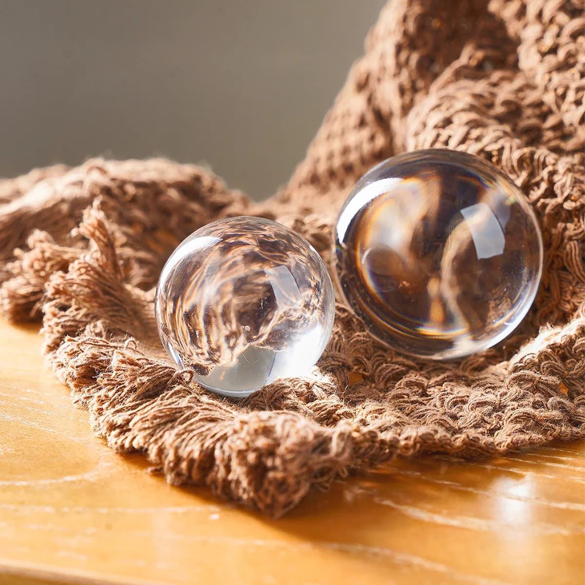 1 pezzo, articolo decorativo semplice con sfera di cristallo trasparente, articolo decorativo con sfera di cristallo trasparente