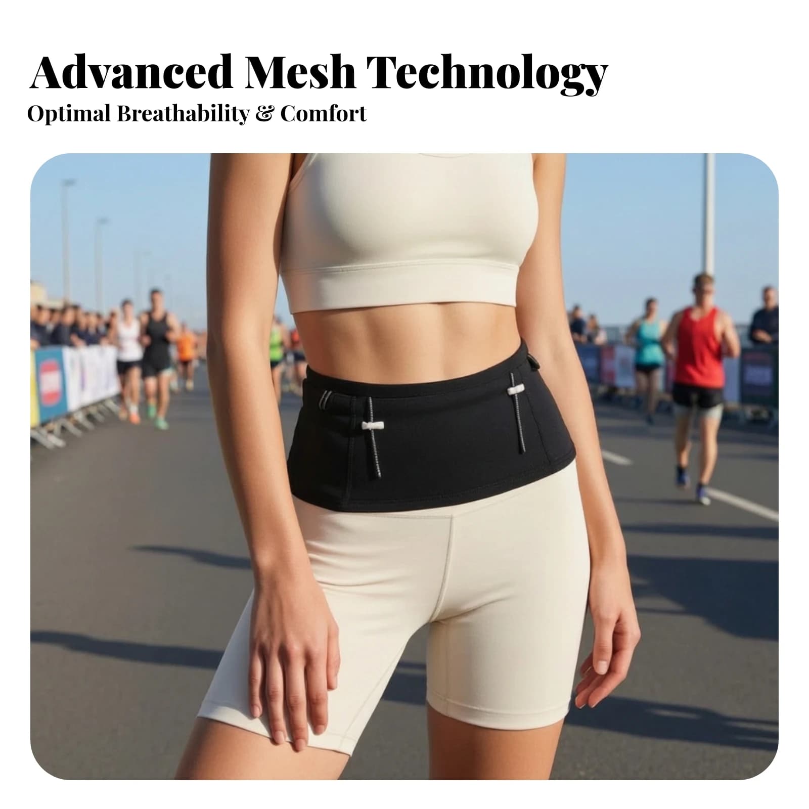 Running Waist Pack Breathable Waist Pack with Zip Pockets Running Belt with Zipper Pockets Adjustable Comfortable for Runners