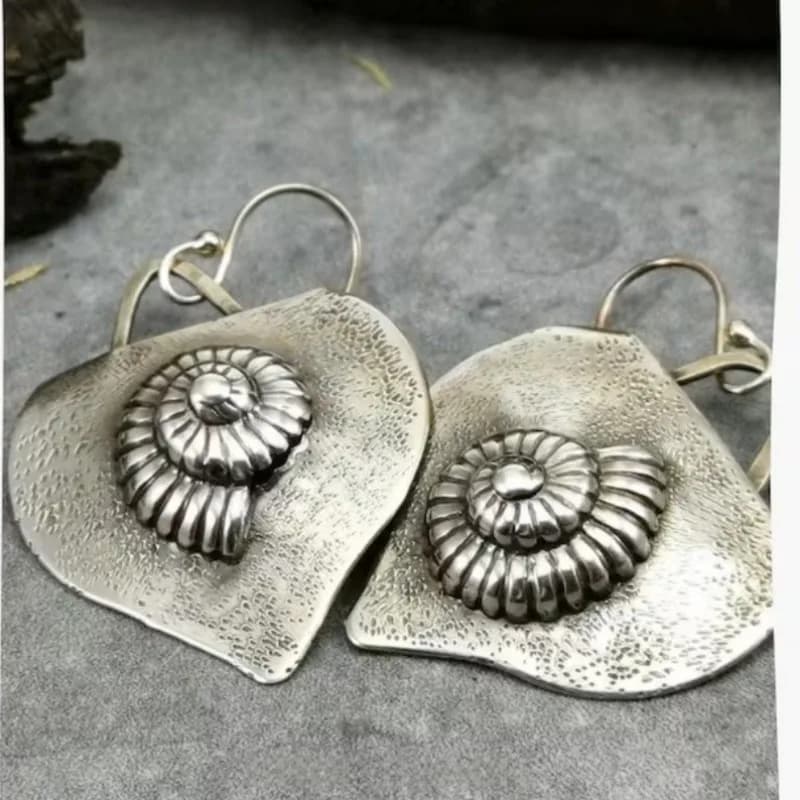 Orecchini Pendenti in Stile Bohémien con Motivo a Chiocciola Placcati Argento per Donne, Accessori di Gioielleria alla Moda per Festival