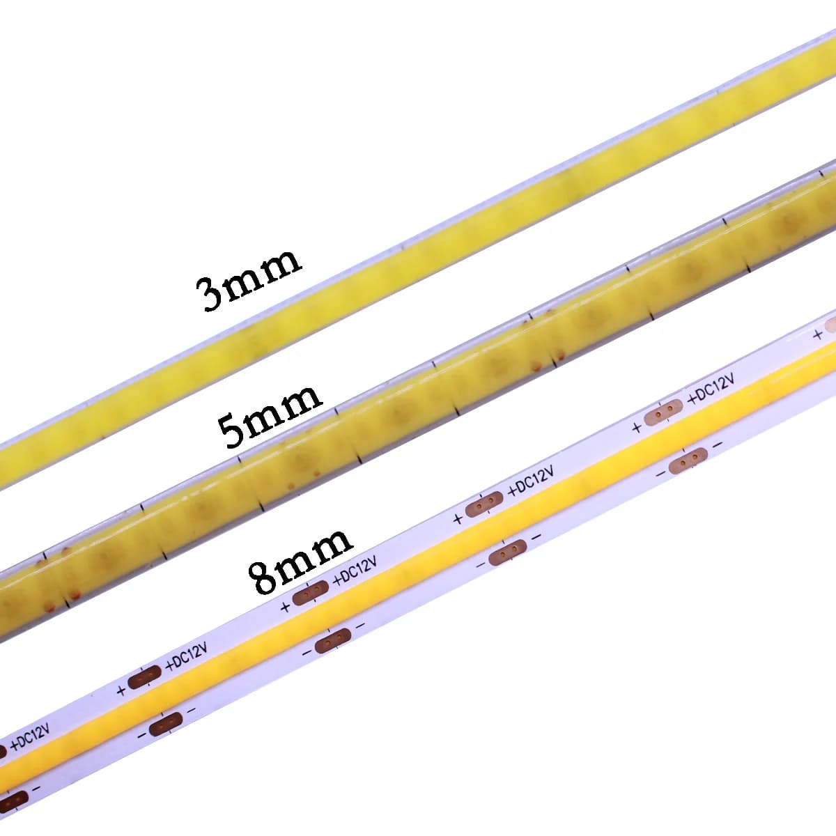 Striscia LED COB dimmerabile 3mm 5mm 12V 24V 3000K 4000K 6000K Luce LED flessibile ad alta densità per la decorazione domestica Strisce LED RA90