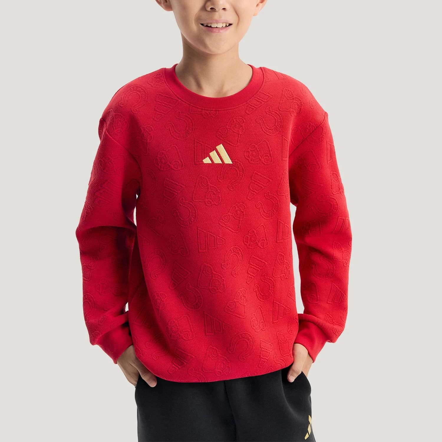 Felpa con Cappuccio Autentica Adidas per Bambini, Stile Invernale, Collo Tondo, Resistente, KH0233