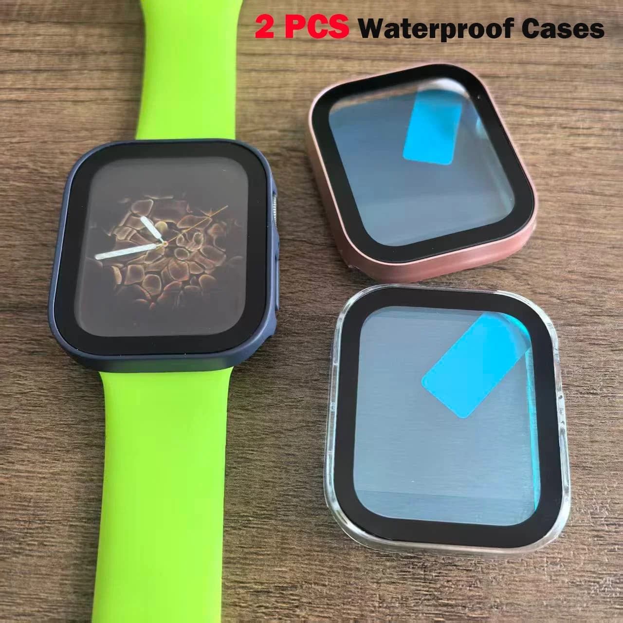 Custodie per bordi impermeabili da 2 pezzi per Apple Watch 7 8 9 45mm 41mm-44-40mm Protezione per schermo paraurti 2 PACK Cover iWatch 5 SE 6 Accessori