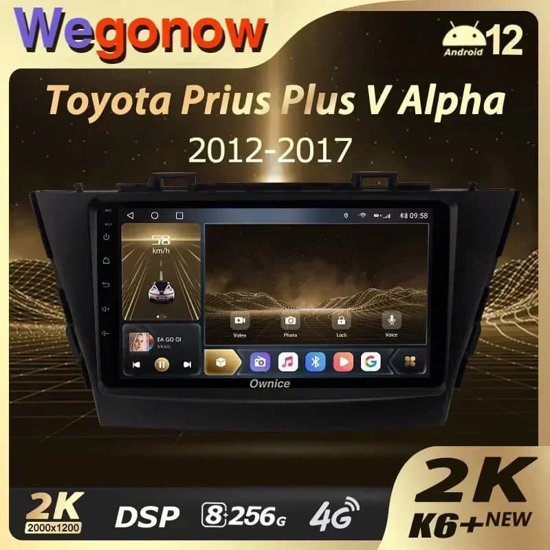 Ownice K6 + 2K per Toyota Prius Plus V Alpha LHD RHD 2012 - 2017 Autoradio Multimedia Navigazione Stereo GPS Android12 No 2din DVD