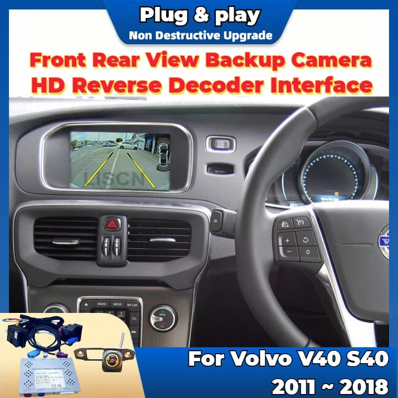 Kit telecamera retromarcia speciale per Volvo V40 S40 2011 ~ 2018 Schermo originale Plug & Play Telecamera posteriore anteriore