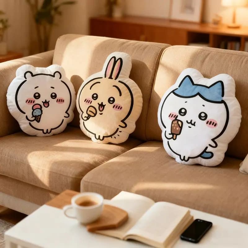 Cute Chiikawa Special Shaped Pillow Kwaii Hachiware Usagi Girls Q Version Animation Fabric Doll Pillow Home Decoration