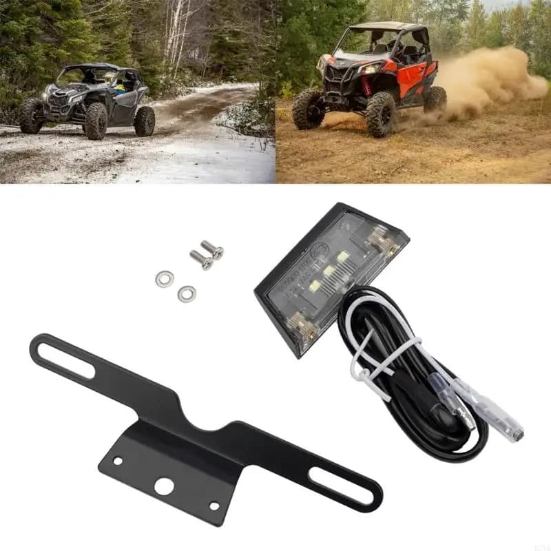 Compact License Plate Tail Light with Bracket Tail Light with License Plate Holder Aluminum License Rack for Motorcycles D7YA