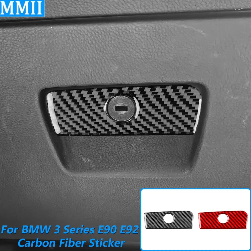 Per BMW Serie 3 E90 E92 M3 2005-2012, Copertura del Pannello Interruttori Maniglia Vano Portaoggetti Lato Passeggero, Adesivo Accessorio Auto in Fibra di Carbonio
