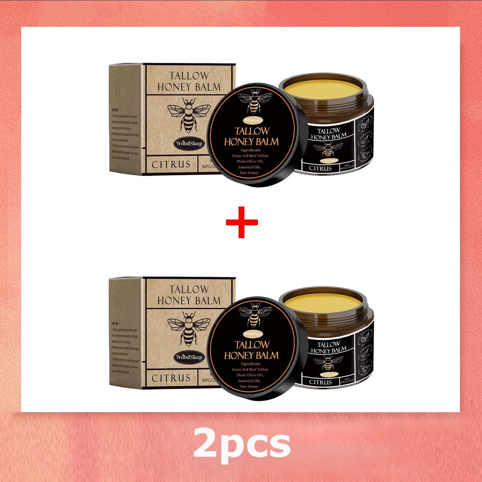 Tallow Honey Hydrating Face Balm Soothing Skin Repair Damaged Increase Facial Elasticity Lasting Nourishing Pure Tallow Cream