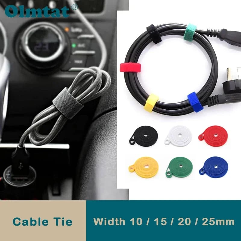 Cable Ties Reusable Loop Bundle Self Adhesive Fastener DIY 5m/roll Accessories Nylon Strap Organizer Clip Wire Holder Management