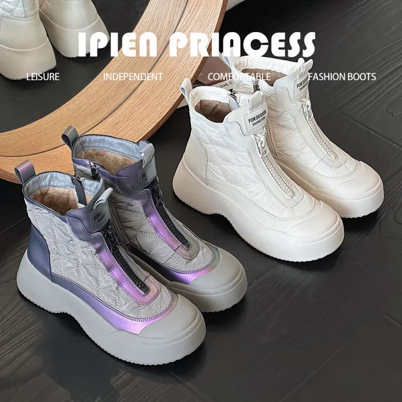 Scarpe sportive invernali da donna con velluto spesso, scarpe da sci Scarpe da trekking Stivali da neve Stivali corti ultraleggeri caldi e alla moda scarponi sci scarpe da donna scarpe trekking donna scarpe saldi spedi